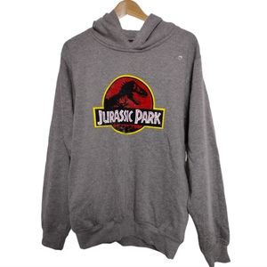 NWOT Universal Studios Jurassic Park Heather Gray Hoodie Size Xl Unisex